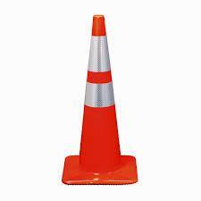 28" orange safety cone with reflective collar